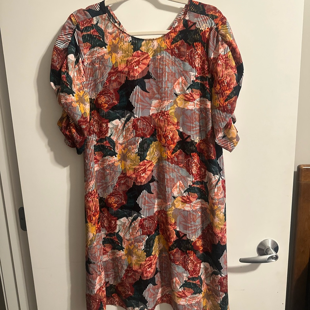 Halogen Red and Pink Ruffled Tiered Sundress